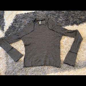 Free People ribbed bell sleeve shirt